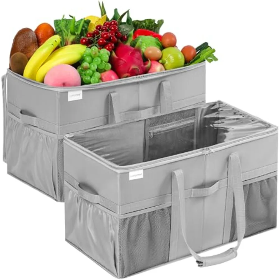 

Большая хозяйственная сумка-тоут (2 шт.) – многоразовые хозяйственные сумки для продуктов, сверхпрочные, прочные, структурированные, с карманами и ручками, складные