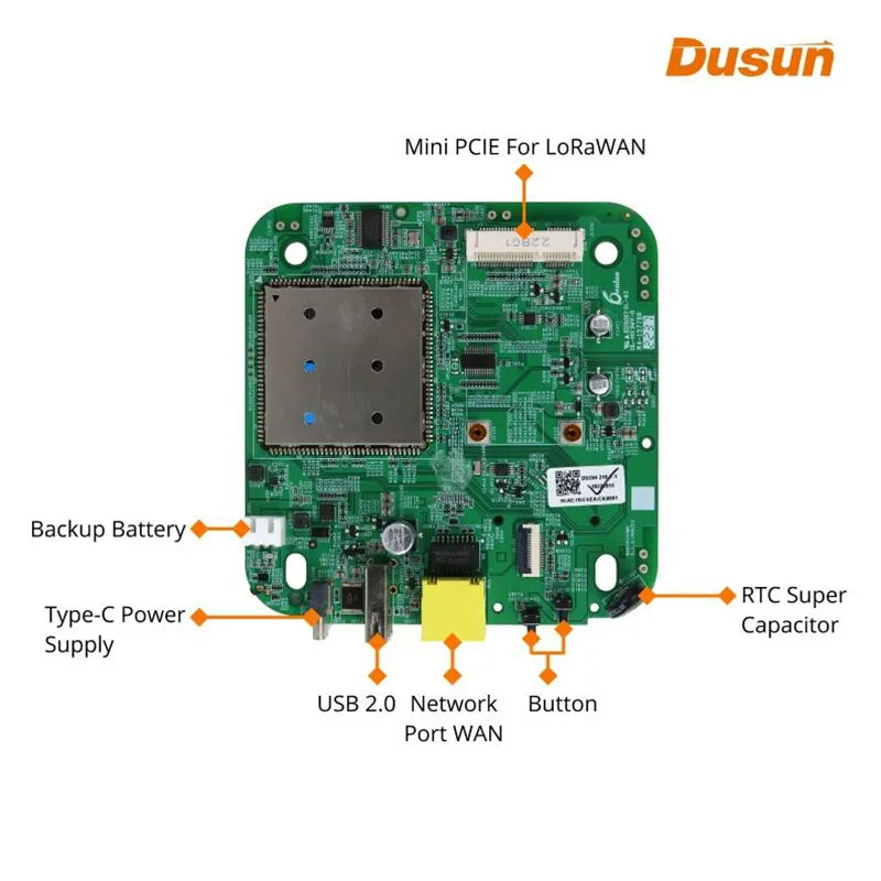 بوابة DUSUN BLE+Zigbee+Z-Wave+LTE DSGW-210-HA IOT، منصة مساعد المنزل تم تركيبها مسبقًا