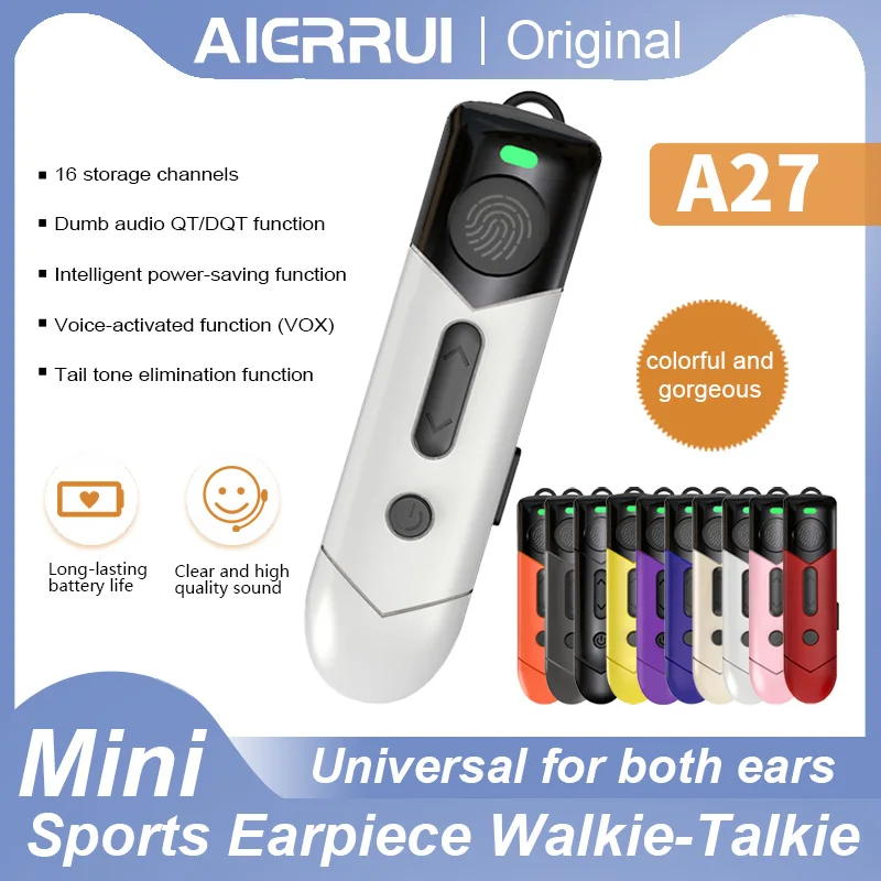 

Aierrui A27 Touchscreen Ear-Hanging Walkie-Talkie Multi-Color Sweatproof Design for Hotels Restaurants Beauty Salons