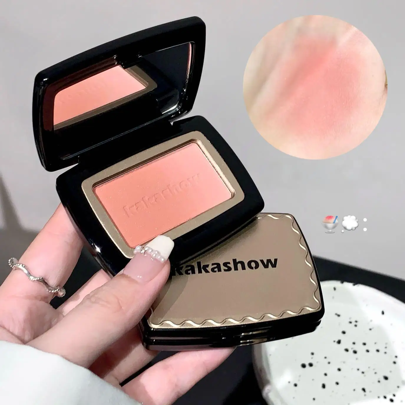 Kakashow Shimmer Radient Blush Único Cor Macio Fosco Blush Natural Rosa Rosto Rouge