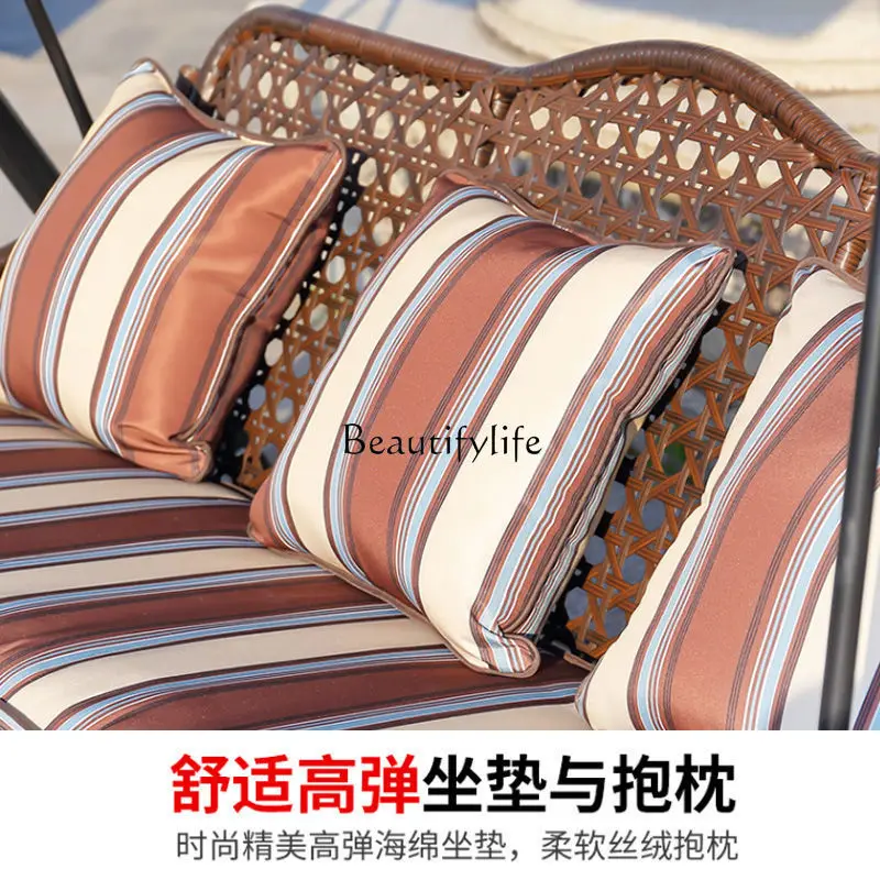 Swing Outdoor Courtyard Home Double Rocking Chair Indoor Outdoor Balcony Hanging Basket Iron Art