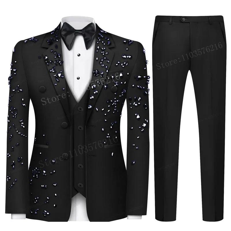 Luxury 2 Pieces Single Breasted Men\'s Suits Classic Fit 2 Button Suits Tuxedo Blazer for Wedding Groom Business Dinner Prom