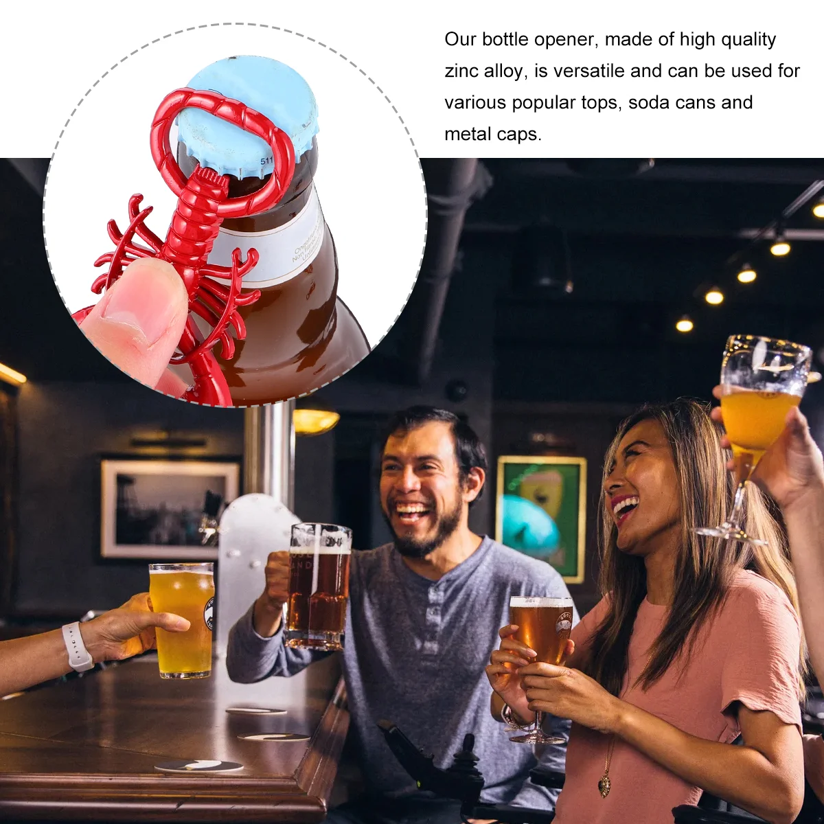 2pcs Red Lobster Bottle Opener Portable Alloy Opener Drinks Alloy Opener for Various Drinks Perfect for Parties Bars