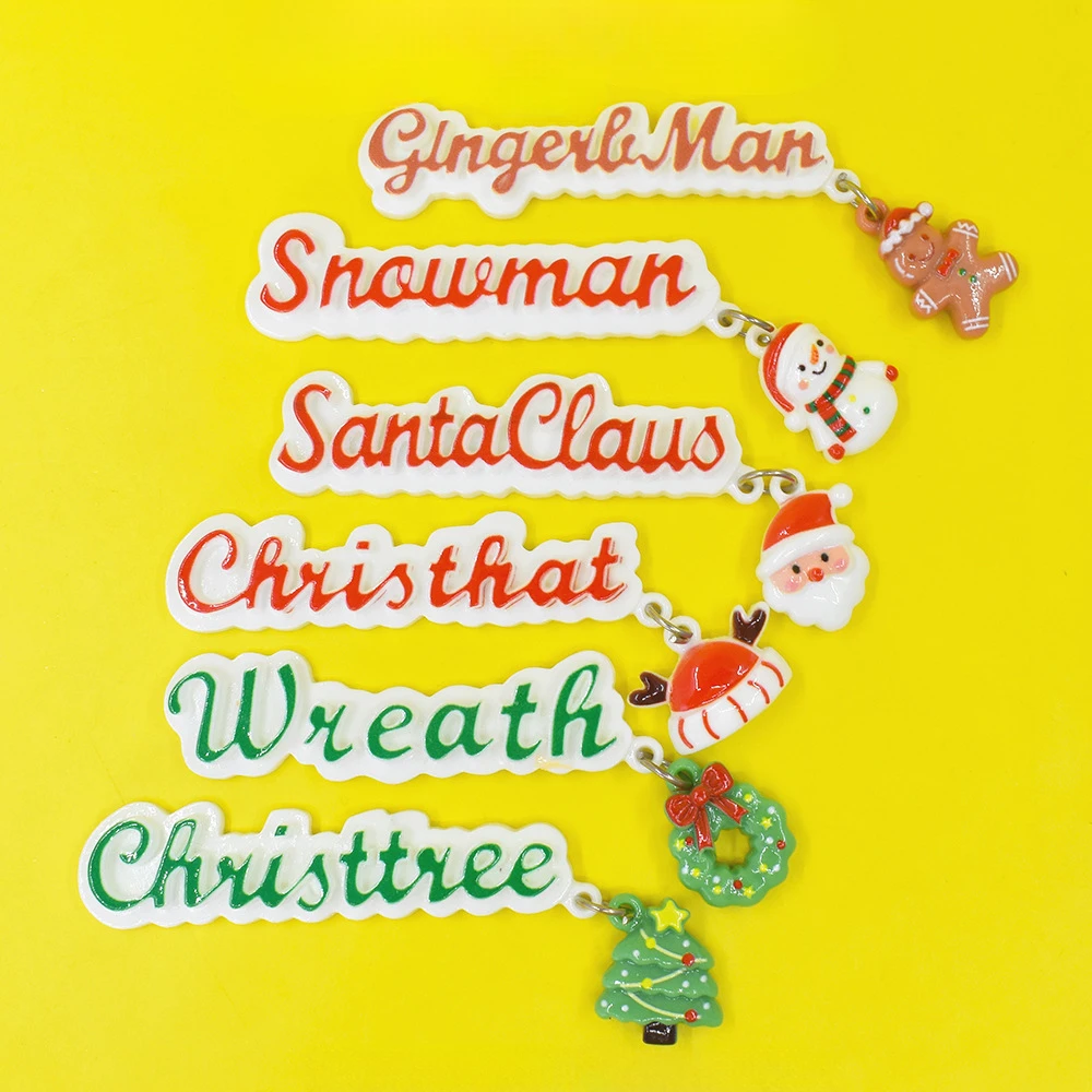 New Cute Resin Flatback Mini Christmas Glossy Letters Scrapbook Supplies Crafts Materials Flat Back Embellishments Scrapbooking