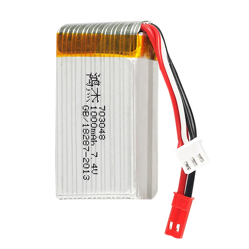 703048 batteria Lipo 7.4V 1000mah 2S con caricabatterie per MJXRC X600 U829A U829X X600 F46 X601H JXD391 FT007 accessori per giocattoli RC