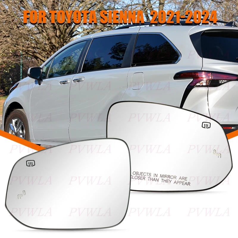 Blind Spot Heated Lens For Toyota Sienna 2021 2022 2023 2024 Rearview Mirror Glass Car Accessories 8790208020 8790208030