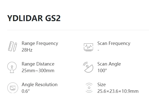 EAI solid state line laser radar ranging sensor module YDLIDAR GS2 sweeper robot obstacle avoidance line lidar module