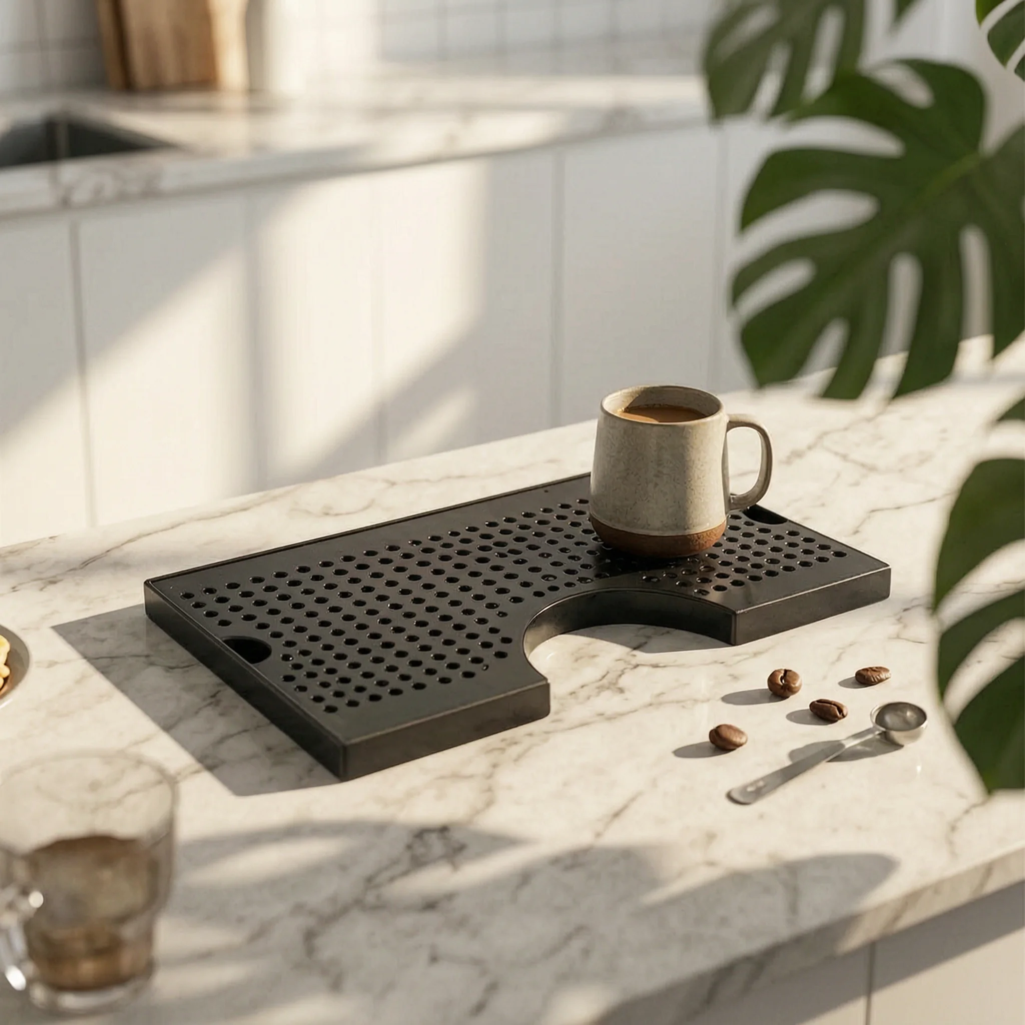 Spill Tray with Perforated Top Slim Stainless Steel Spill Tray Rustproof Commercial for Bartenders, Bar Counter