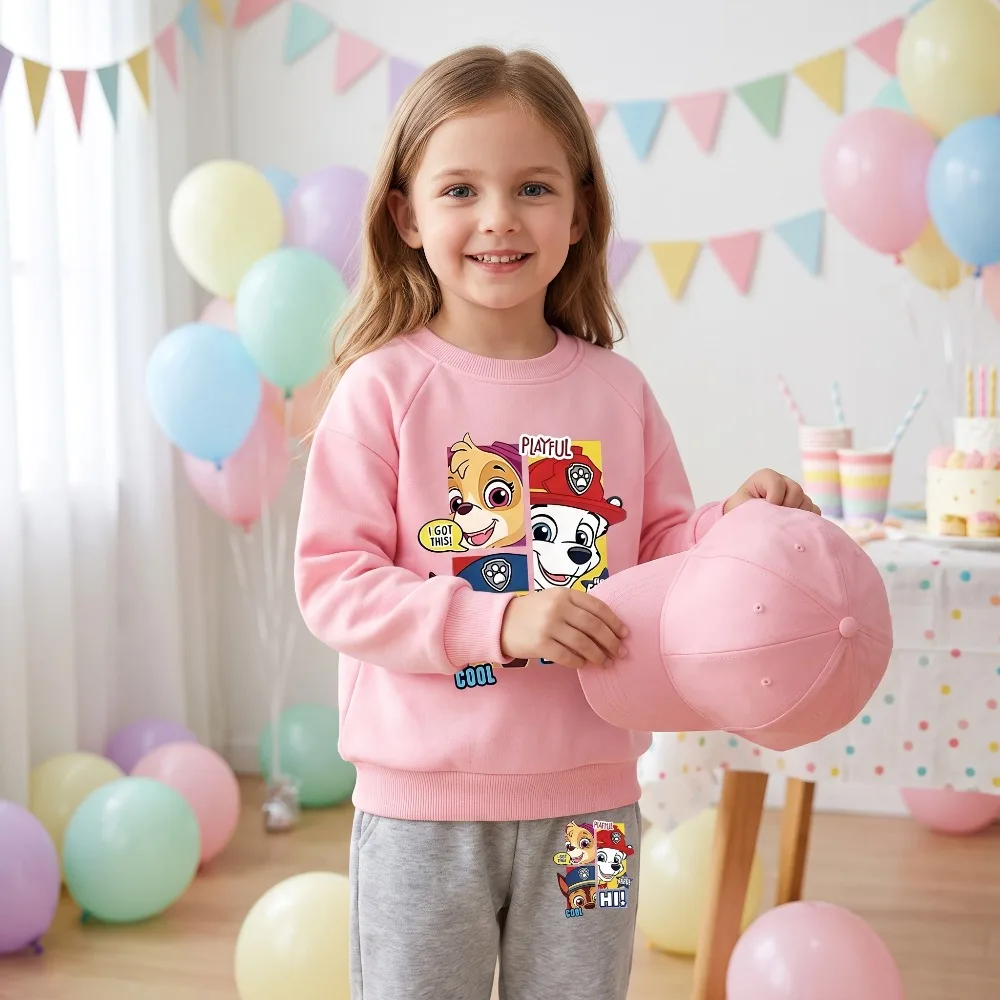 2026 Autumn New Style Girls Fashion Tracksuits Children's O Neck Hoodies Long Pant Two Piece Sets Kids Sweatshirt Pullover Suit