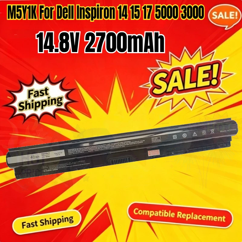 SWZY 14.8V 2700mAh Laptop Battery M5Y1K For Dell Inspiron 14 15 17 5000 3000 3451 3558 3567 5755 5756 5458 GXVJ3 453-BBBQ HD4J0