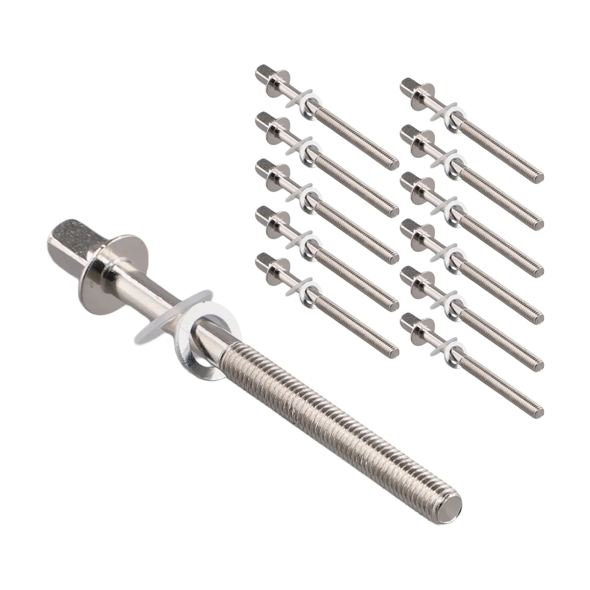 A71P 12 stücke Trommel Spannung Stangen Spannung Schrauben Bass Drum Schrauben Set Bass Snare Drum Zubehör Trommel Hardware M5x60MM