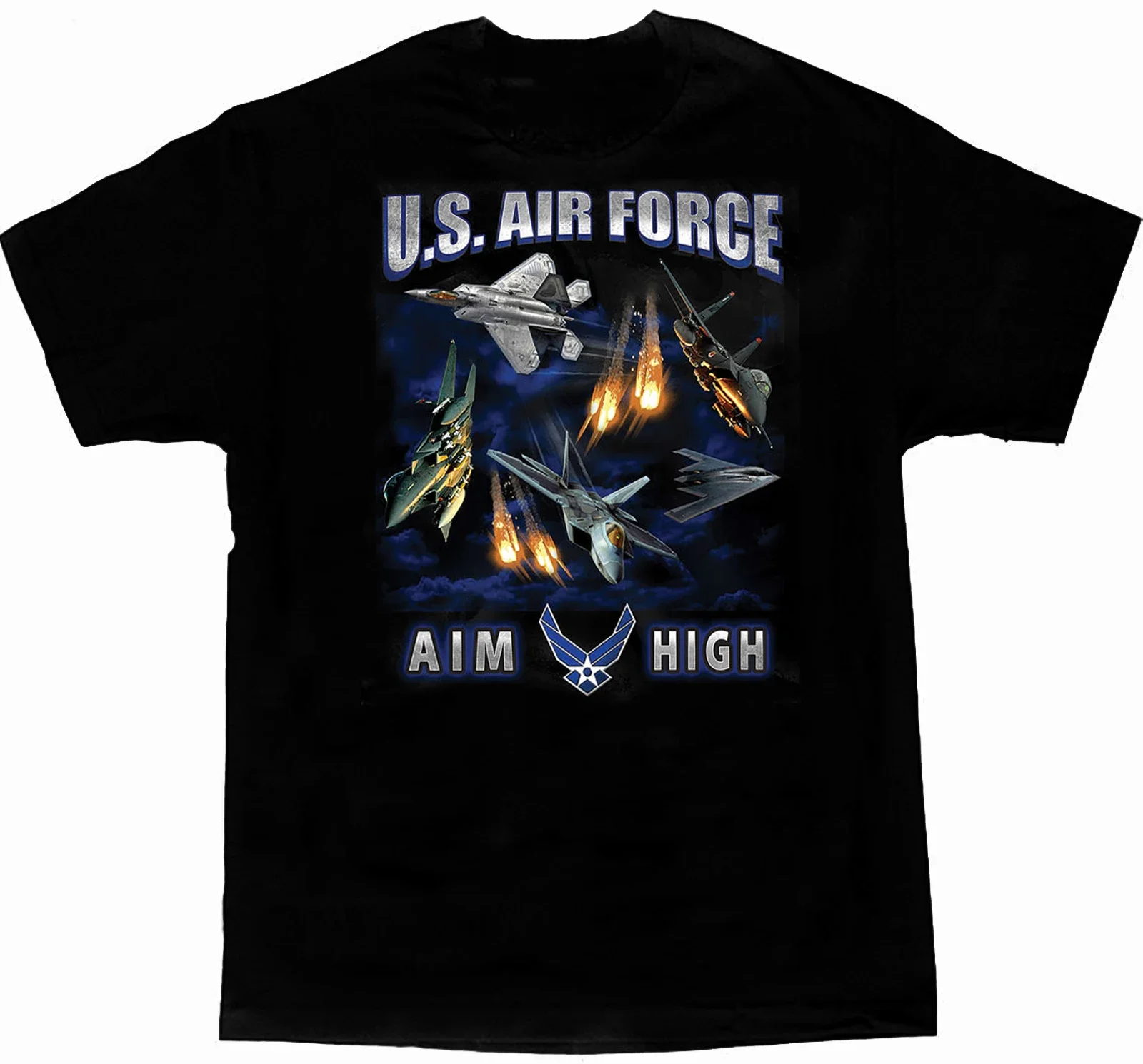 Aim High. Creative Design US Air Force Premium T-Shirt. Summer Cotton Short Sleeve O-Neck Mens T Shirt New S-3XL