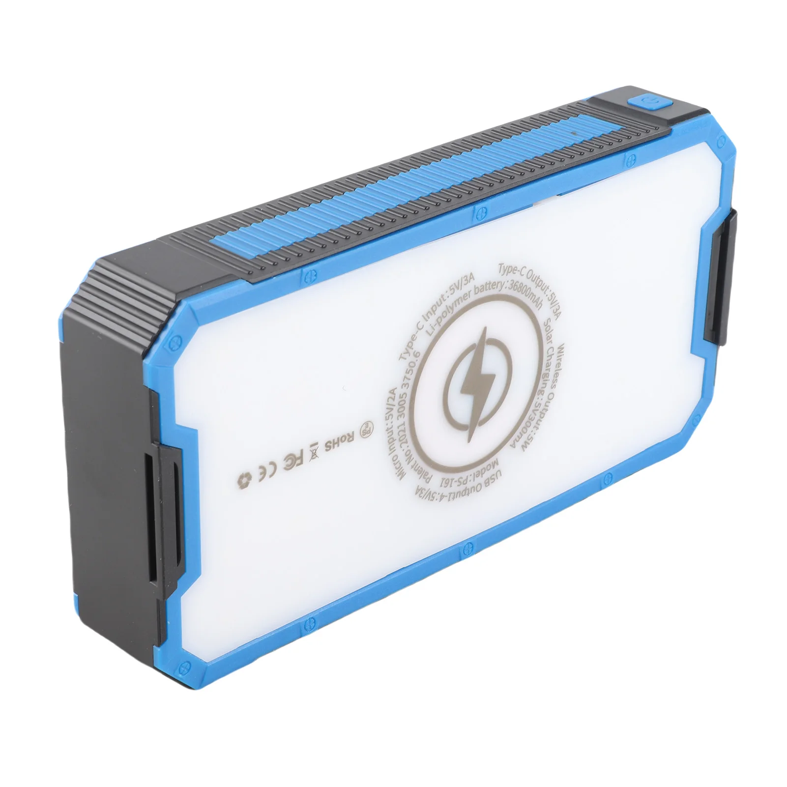

НОВЫЙ Солнечный Power Bank 36800 мАч с 34 светодиодами, 4 USB-выходами, входом Type-C, внешний аккумулятор для кемпинга на открытом воздухе