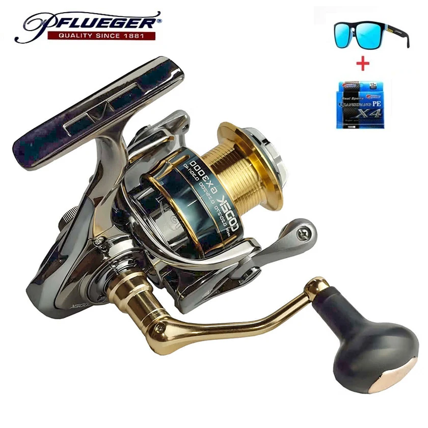 Pflueger Carrete Spinning metálico fibra carbono – Arrastre suave - imagen 5