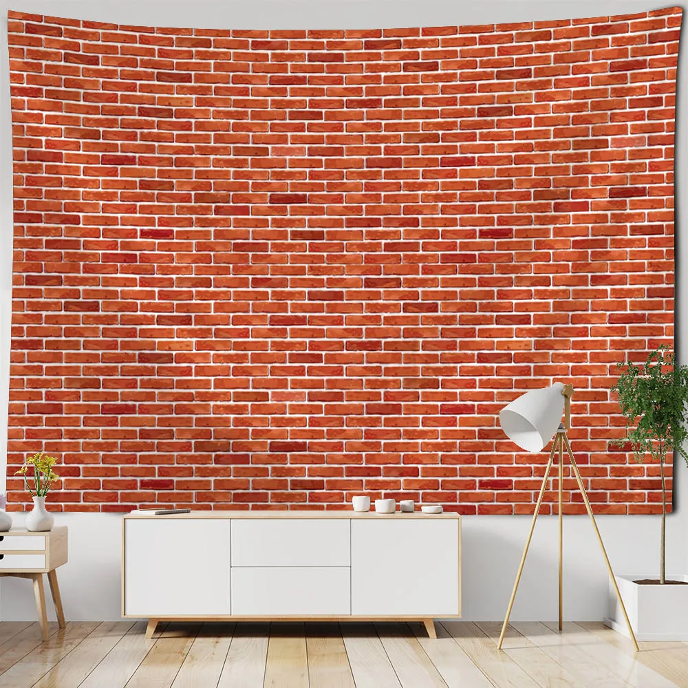 Brick wall, stone wall, printed tapestry, wall hanging cloth, imitation wood grain home decoration, living room wall background 2