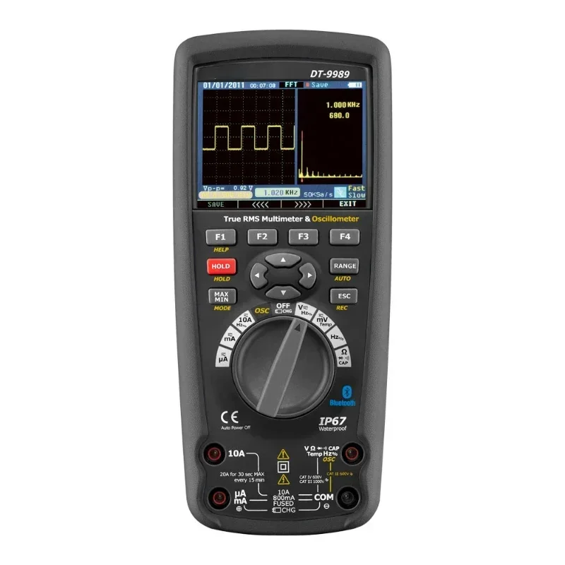 DT-9989 المهنية صحيح RMS المتعدد راسم الذبذبات الرقمي الصناعي المحمولة مع شاشة LCD ملونة TFT #2