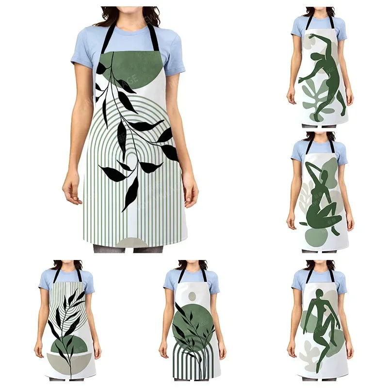 Aesthetic Women kitchen apron kids original Children Waterproof girl princess waiter work apron oil proof nordic boho plant