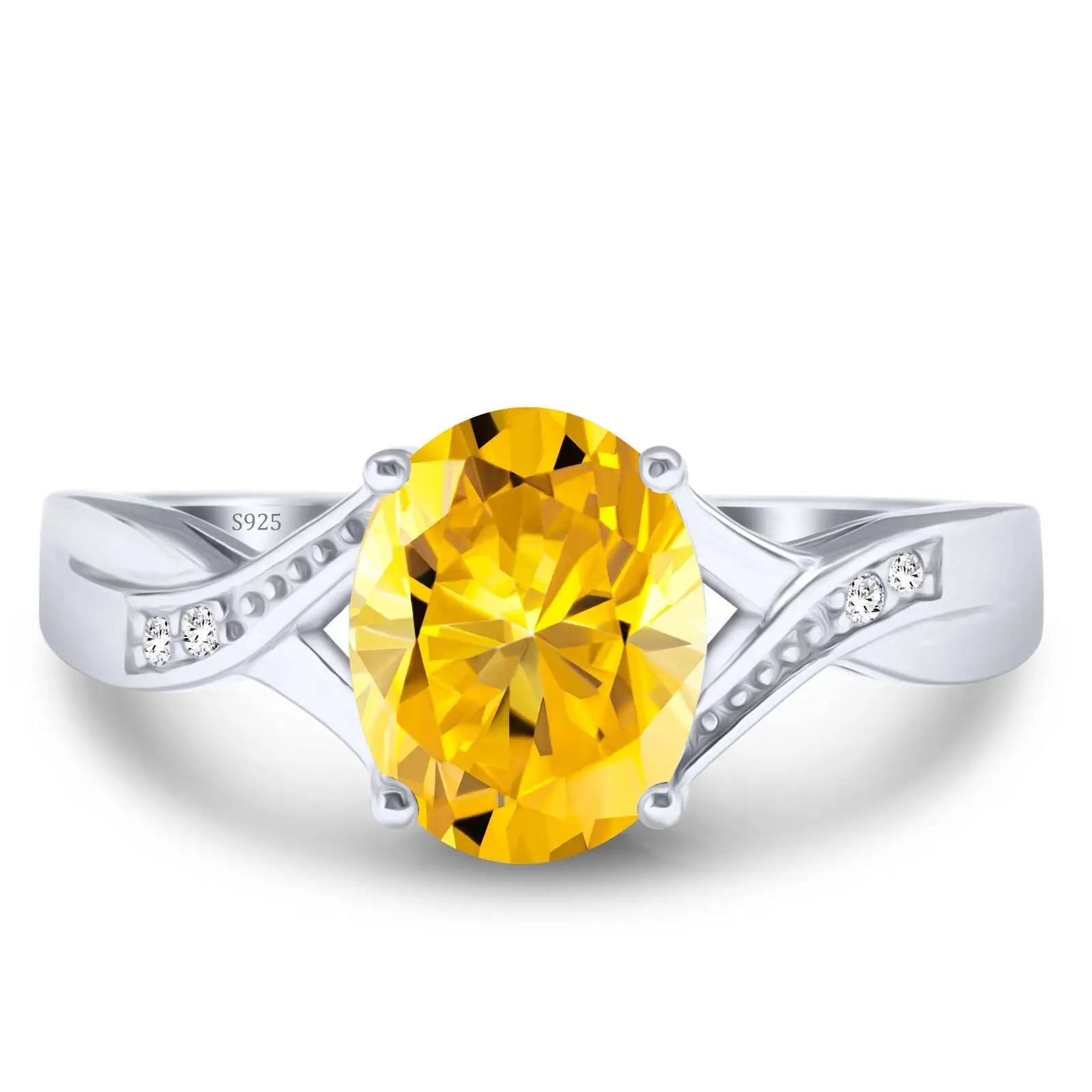 2CT Moissanit Feenartige Zierliche Anhänger für Damen S925 Reines Silber Verlobungsring Hochzeit Feiner Schmuck Farbenfrohe Ringe – Detail 9