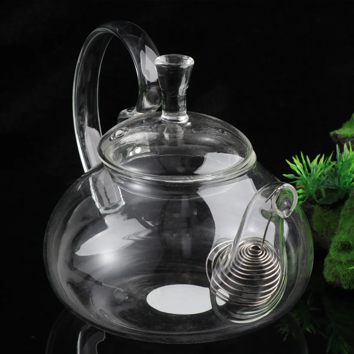 1Pcs Glass Teapot Heat Resistant Raised Handle for Easy Pouring High Transmittance Crystal Clear Tea Ware Glass Teapot