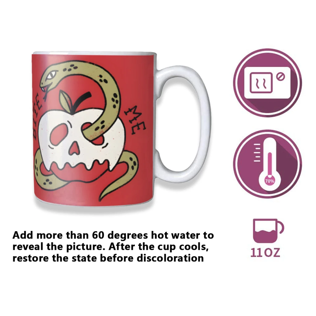 Bite Me Creativity Change Color Chang mug Ceramic mug Hot Coffee Cup Breakfast Cup Mug Friend Gift