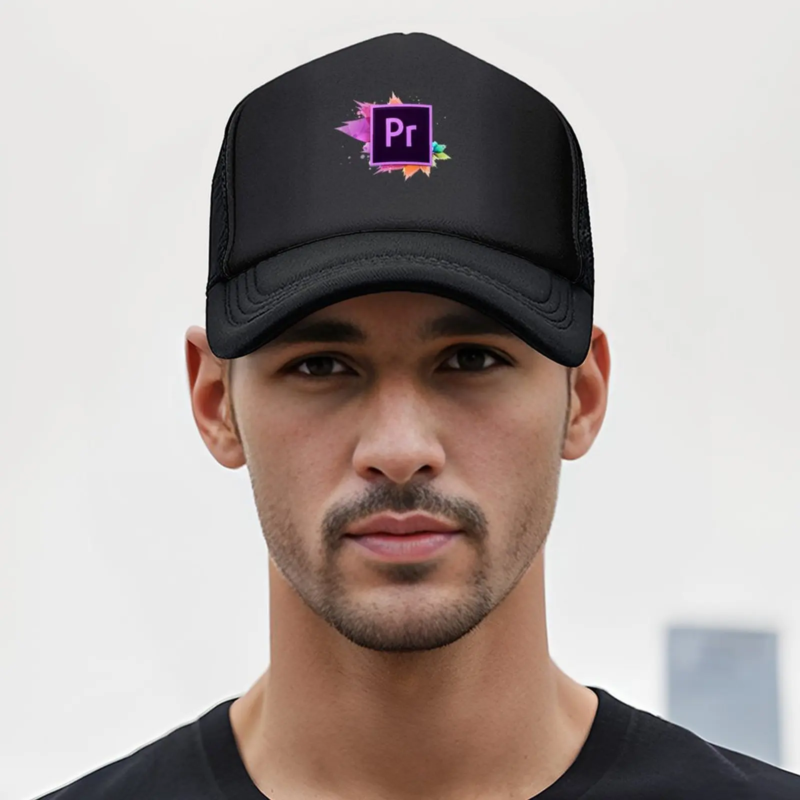 قبعة بيسبول Adobe Premiere Pro قبعة مزركشة جديدة في قبعة الرجبي للرجال والنساء