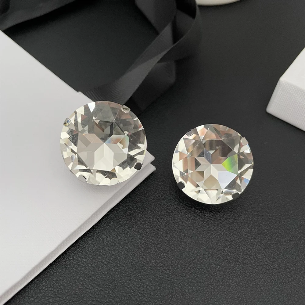 To Reines 2024 Famous Designer Brand Luxury Big Round Crystal Earring Ear Clip Women Top Quality Jewelry Party Banquet Gift