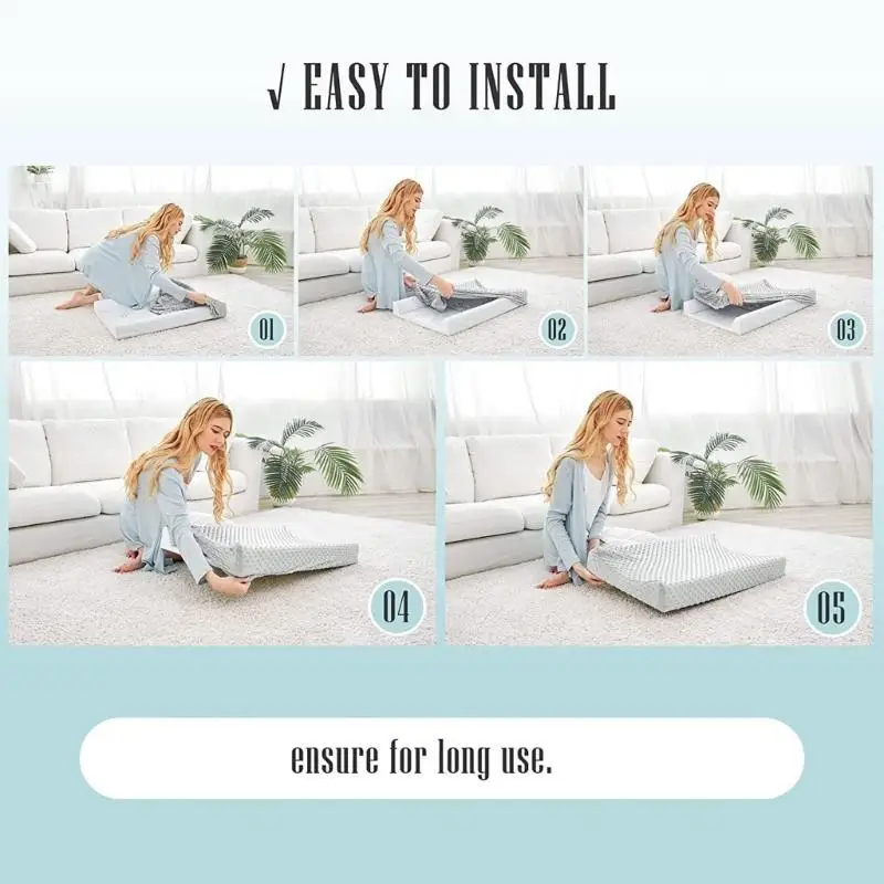 U13F 2 قطعة ملاءة سرير قابلة للتغيير غطاء لعربات الأطفال مع غطاء وسادة قابل للتنفس