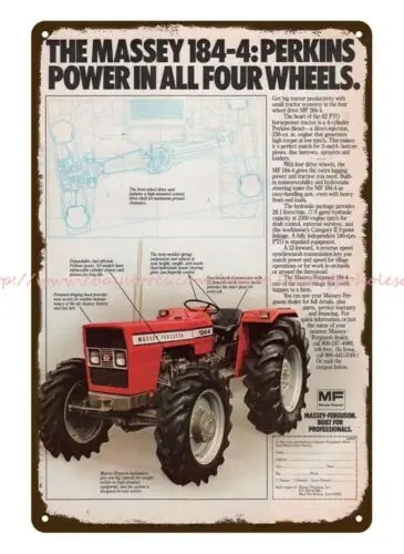 1980 farm machinery MASSEY-FERGUSON Tractor metal tin sign art posters