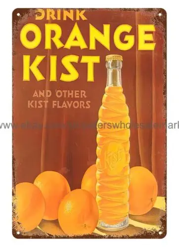 1940s Orange Kist drink metal tin sign Decorative Collectibles wall decor tin sign