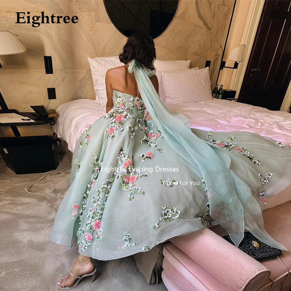 Eightree Flowers Luxury Evening Dresses For Women 2023 Tulle A Line Vestido De Fiesta Elegante Para Mujer Wedding Party Dress