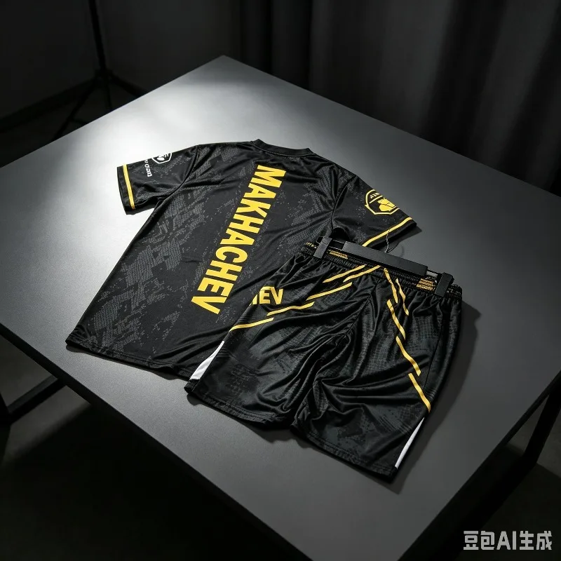 Summer Kid Boxer MMA Octagonal Cage Islam Makhachev Tshirt Shorts Set Men Sports Training Running Set Speed Drying Fighting Set