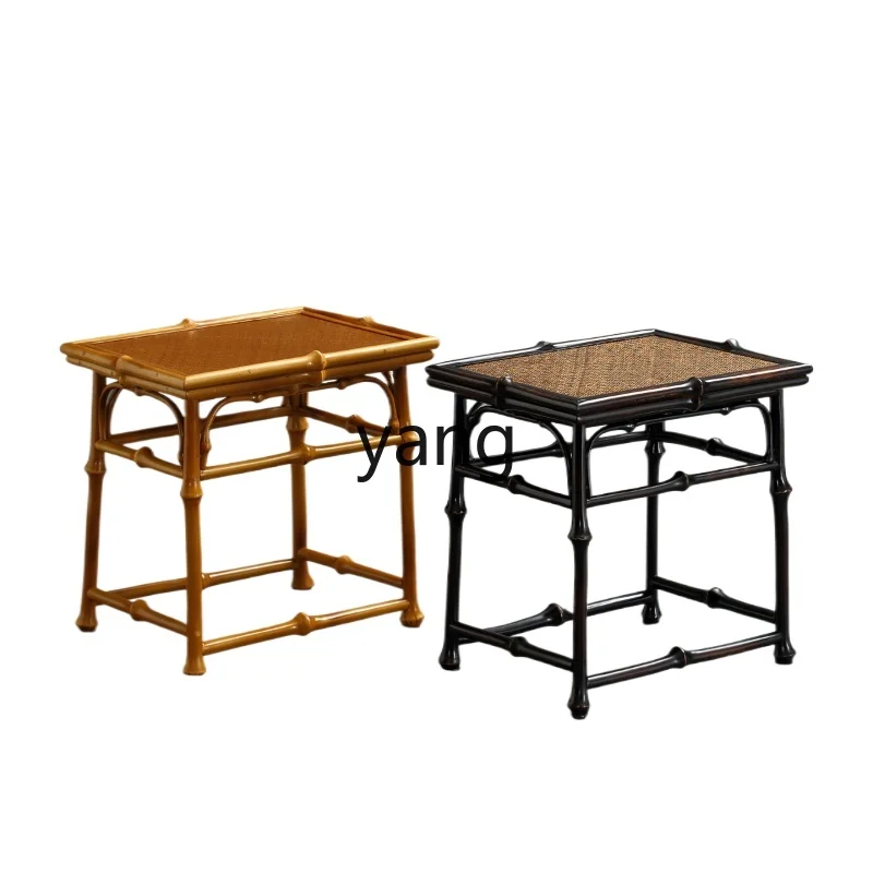 LH retro tea space arrangement small square stool furniture tea art room guest low stool