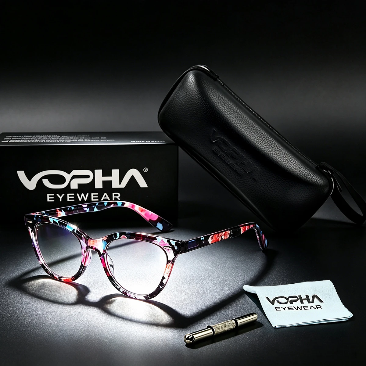 Vintage Cat Eye Reading Glasses for Women, L5 Floral Smart Auto Focus Blue Light Blocking Computer Readers, High Definition