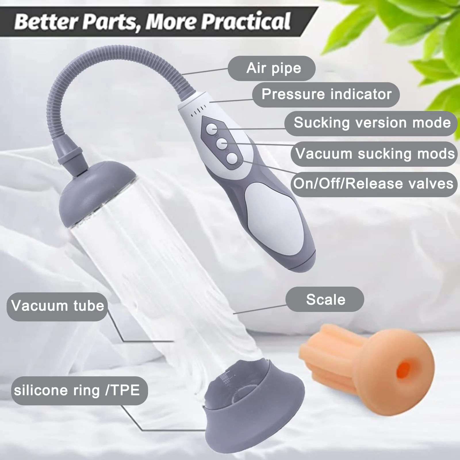 Electric Penis Vacum Pump Big Dick Erection Trainer Rechargeable Penis Enlargement Extend Pump Penis Enlarge Air Pressure Device