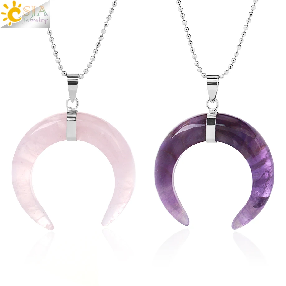 CSJA collar  colgante piedra natural , amatista piedra natural , piedra amatista collar , collares para mujer , iedra natural , ojo de tigre piedra natural cuarzo rosa , cuarzo blanco , cuarzos piedras naturales G913
