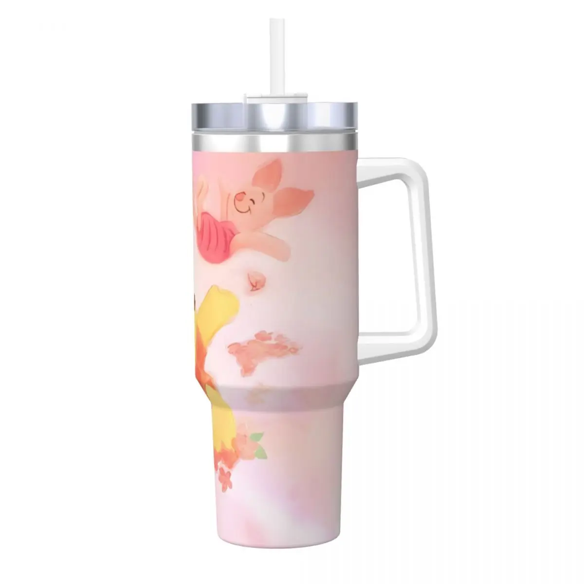 Winnie The Pooh Piglet MINISO Stainless Steel Tumbler Beach Car Mugs Large Capacity Thermal Cups Milk Tea Water Bottle