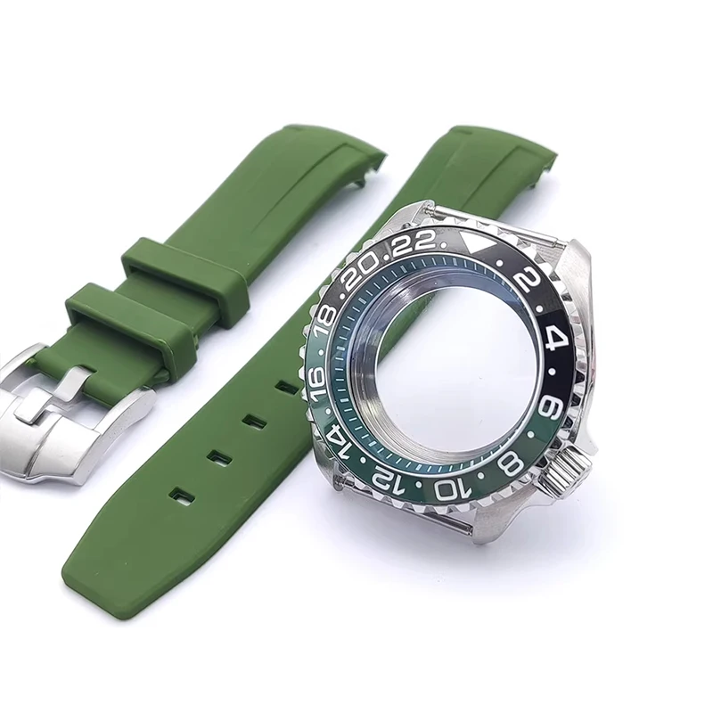 Mod 42mm Case Bilayer Dome Sapphire Glass Installed 22mm Strap Fits NH35 NH36 4R35 7S Movement Dial Bezel Insert Men Case Refit