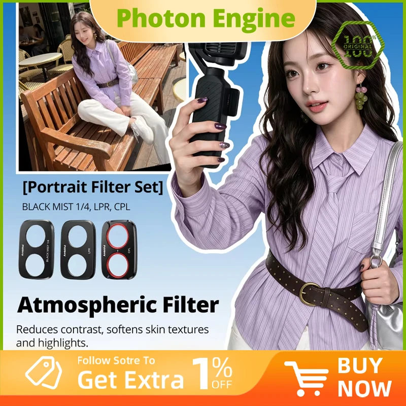 Ambitful Camera Split Pocket 4P Filter DF Pro CPL LPR ND2-32 1/4 Black Mist Waterproof Filters Compatible for DJI Osmo Pocket 4