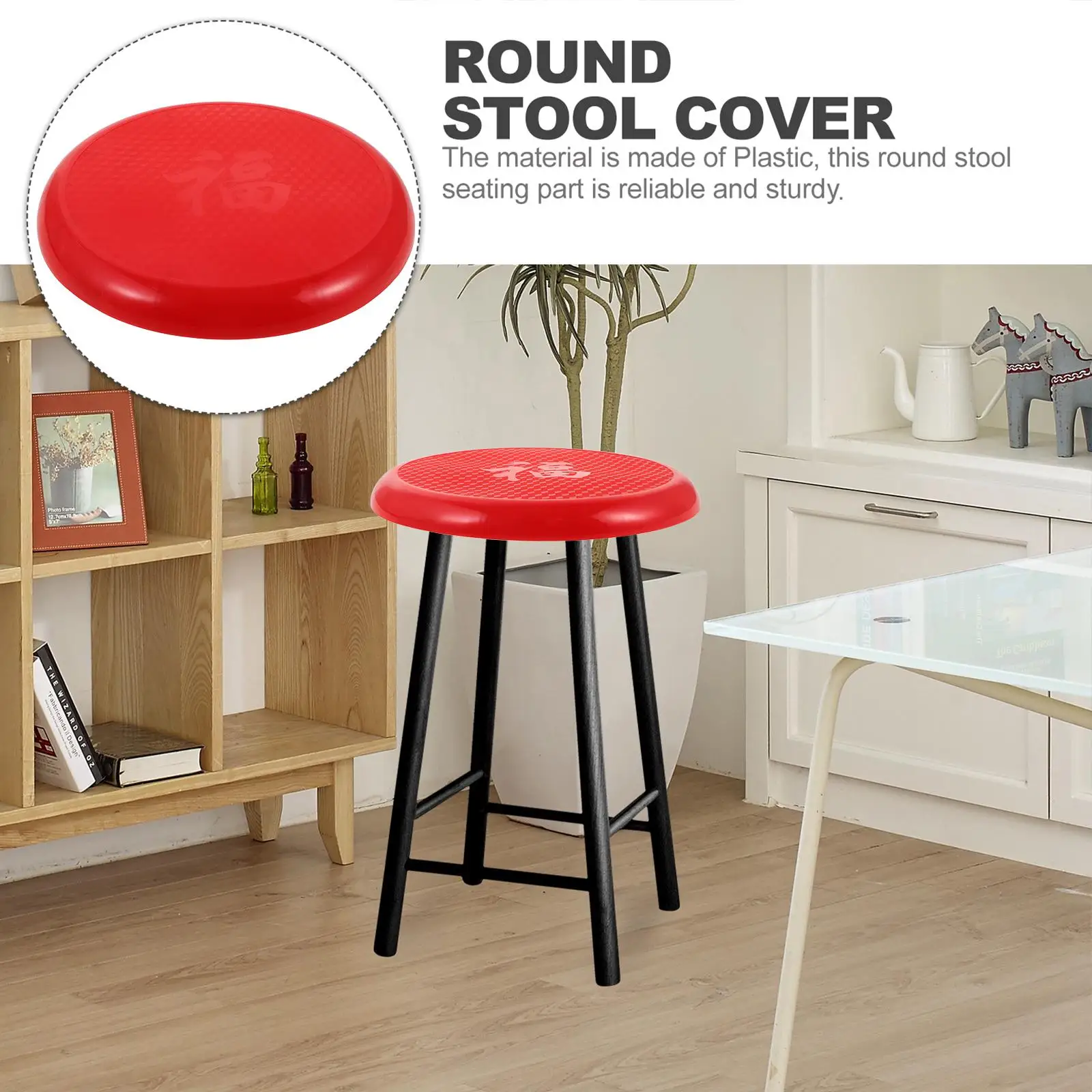 Round Stool Panel Barstool Seat Replacement Plastic Outdoor Counter Stools Covers Slipcovers