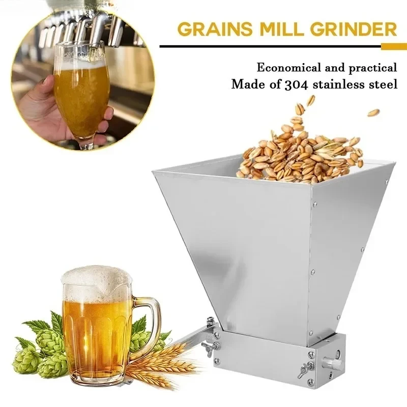 New Metal Base Malt Stainless Steel Roller Grinder Manual Crusher For Wheat Grain T Mill Beer Homebrew