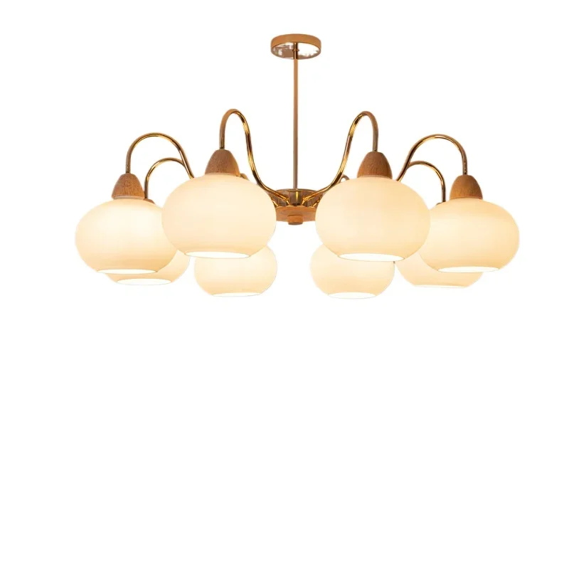 

Living room persimmon chandelier, French retro study dining room lamps, light luxury log wind