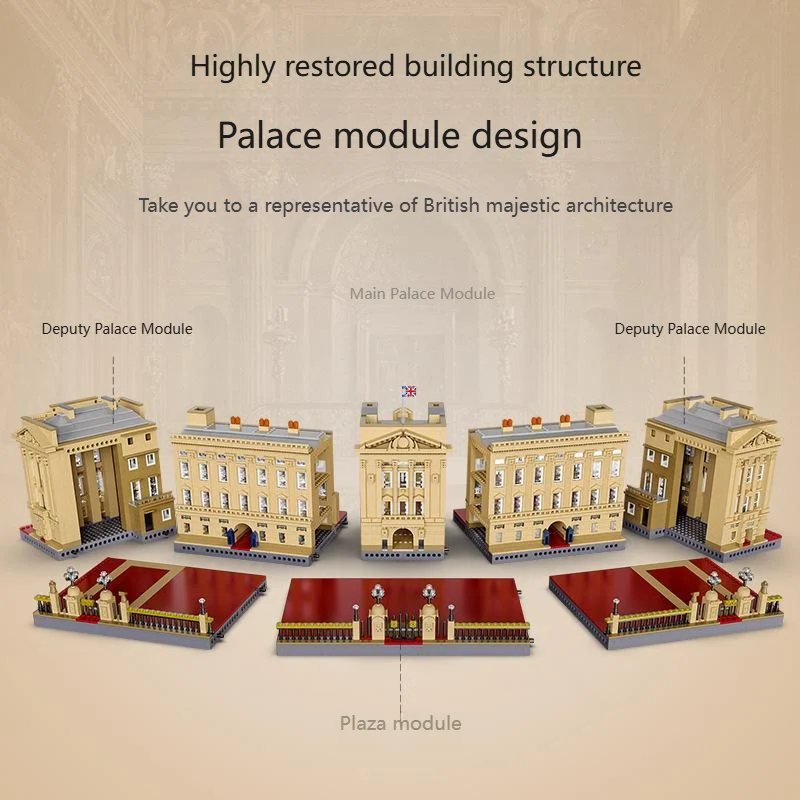 Kit de modelo de palacio Buckingham, bloques de madera dura, juego de construcción para adultos, pieza de exhibición educativa de escritorio, regalo, 5604 Uds.