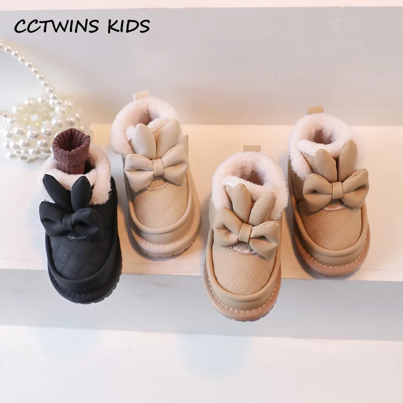 

Kids Snow Boots 2023 Winter Toddler Girls Princess Fashion Brand Chelsea Ankle Boots Baby Boys Children Warm Fur Bunny Shoes