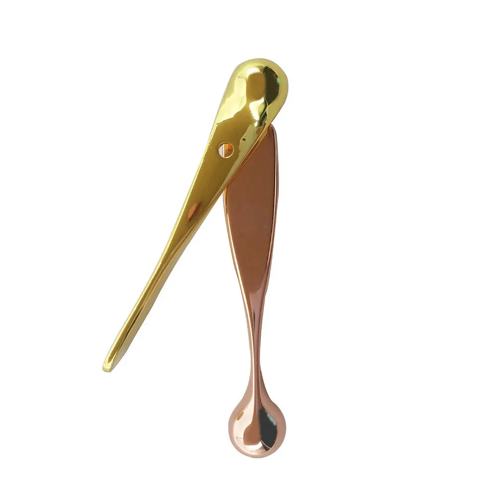 

2pcs Eye Cream Spoon Massage Tool Zinc Alloy Dual-End Portable Skincare Spatula For Eye Face Care Skin Care Massage Tool