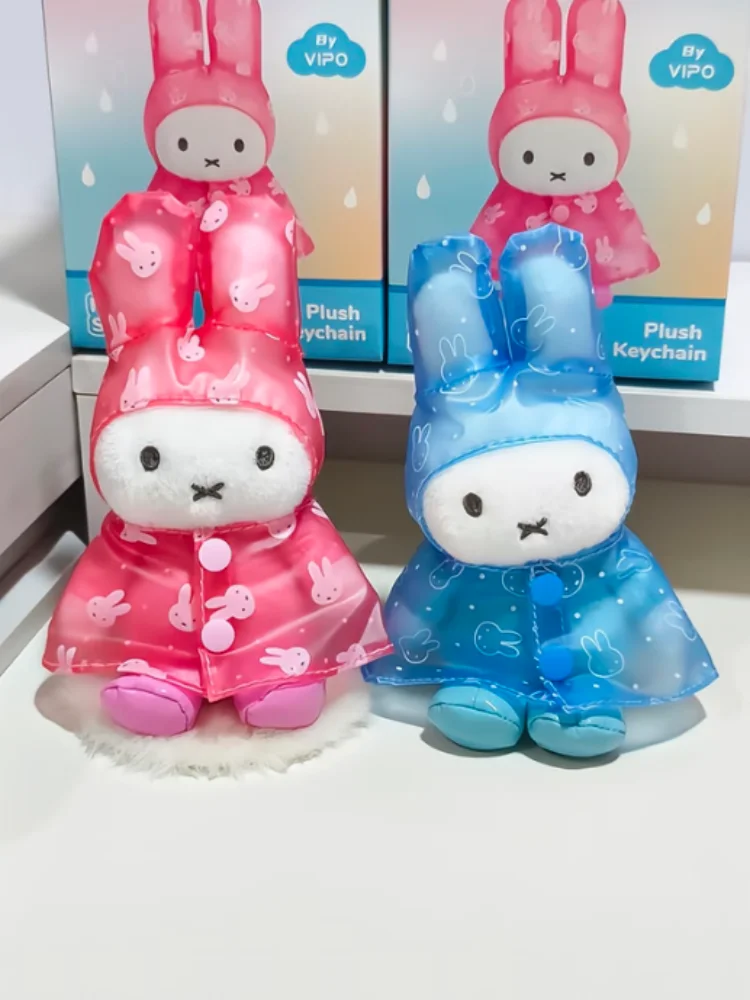 Auf Lager: Miffy Regenmantel-Serie, Niedlicher Anhänger, Überraschungsbox, Schlüsselanhänger, Puppen-Ornament, Trendiges Geschenk, Kawaii Hase, Sammlerstück, Taschenanhänger