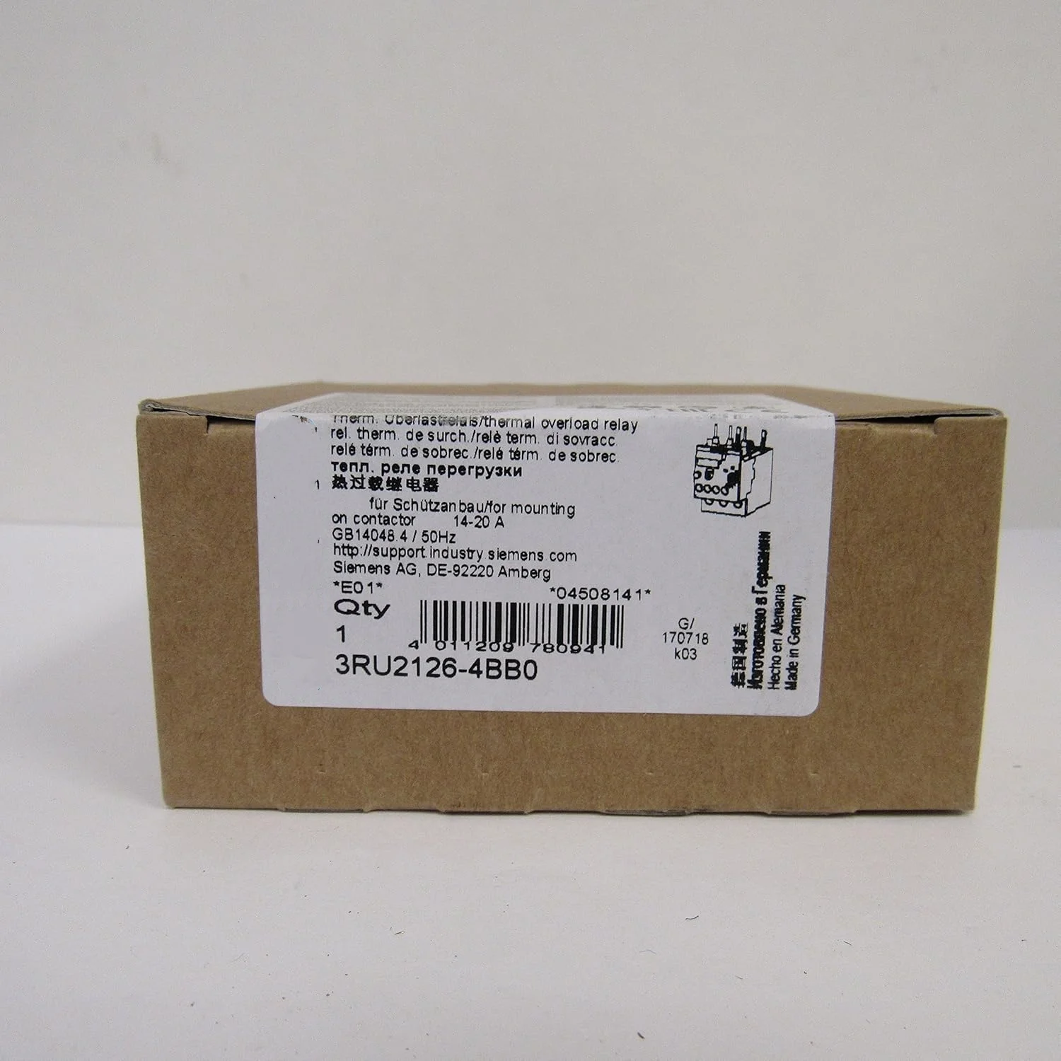 3RU2126-4BB0 3RU21264BB0 Overload relay 14...20 A