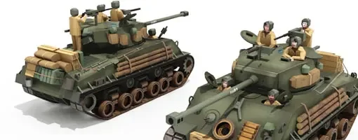 1:30 Sherman M4A3E8 Tank Military 3D Paper Model
