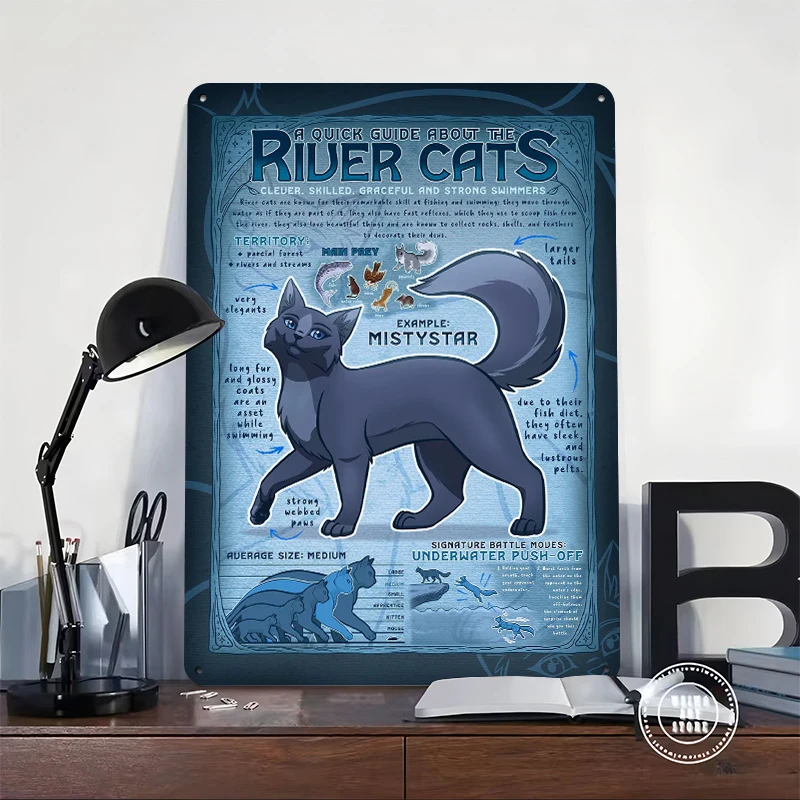 River Cats Quick Guide Metal Poster Customized Wall Art Retro Vintage Tinplate Signs for Interior Decoration Living Room Decor