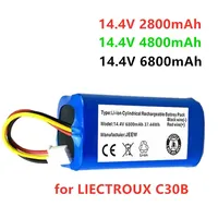 (For C30B) 14.4v 9800mAh 100% New Original Battery for LIECTROUX C30B Robot Vacuum Cleaner 6800mAh Lithium Cell 1 Part/package