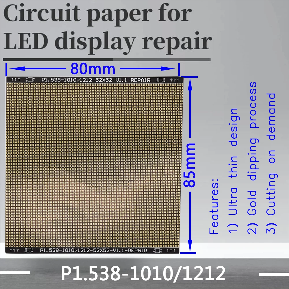 P1.5X Series Circuit Paper LED Module PCB Pad Repair P1.579-1010 80X85mm Pad Paper To Repair PCB During Installation